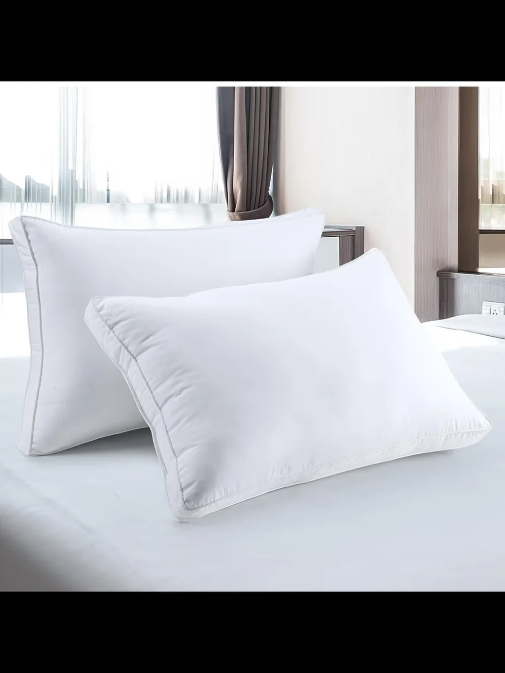 2 Pack Utopia Bedding Gusset Bed Pillow,Cotton Blended Down Alternative - King